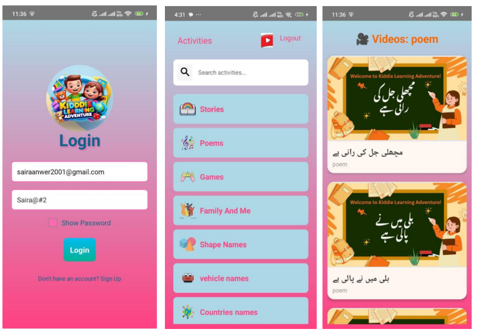 Kiddie Learning App